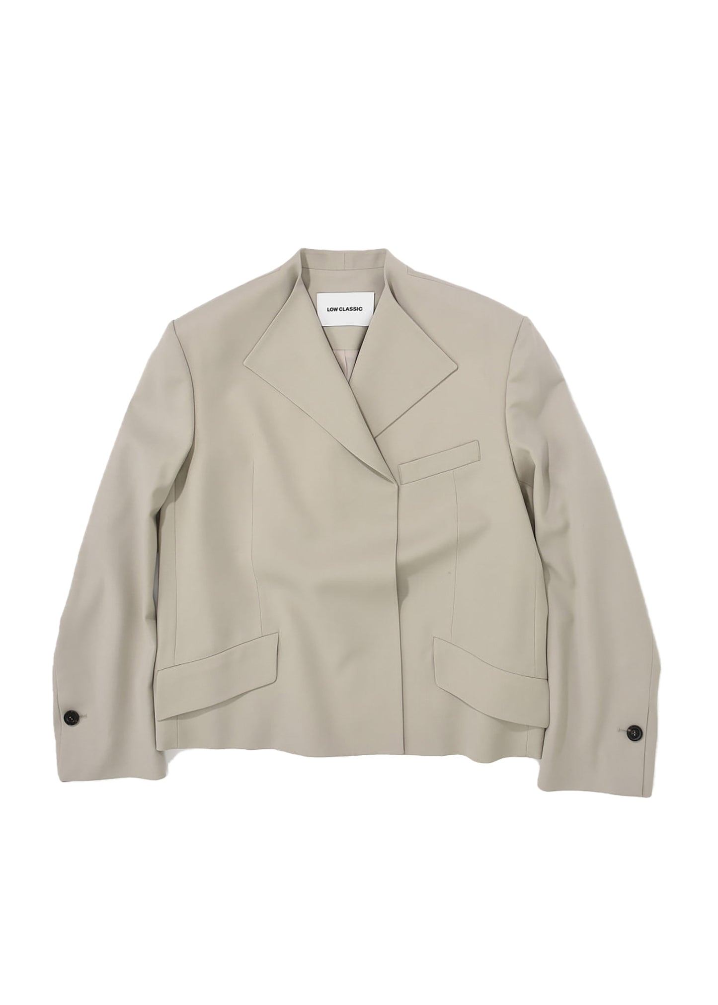 Khaki Beige Lapel Point Blazer