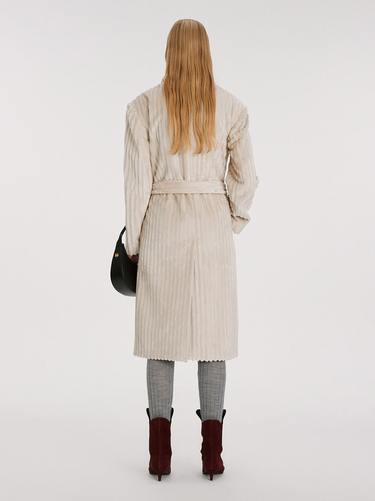 Belted Nuit Corduroy Single Coat