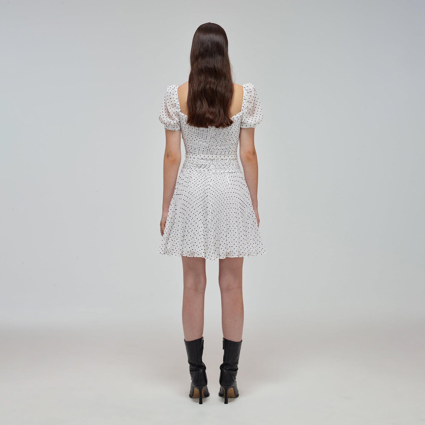 Crinkle Chiffon Dot Dress