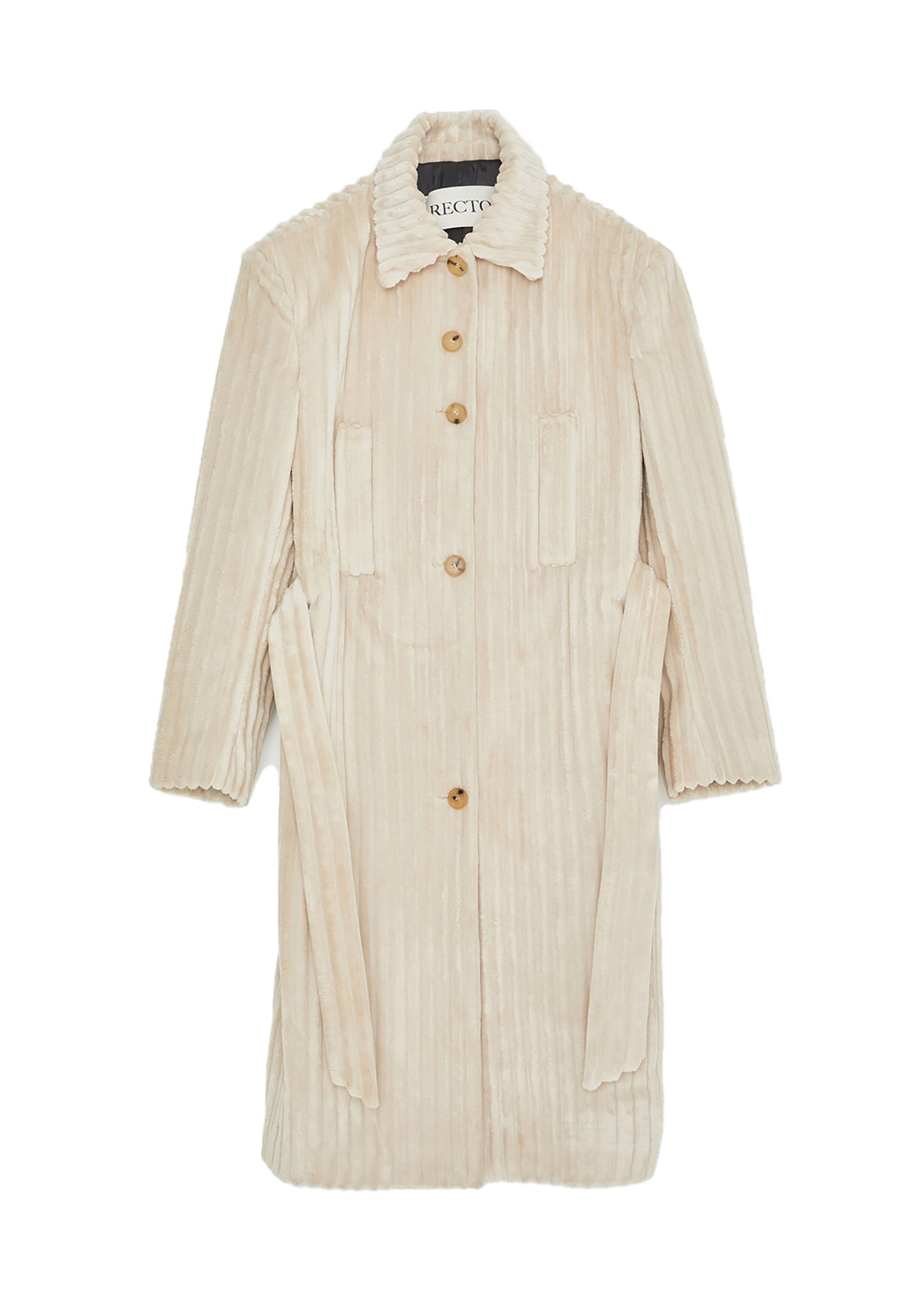 Belted Nuit Corduroy Single Coat