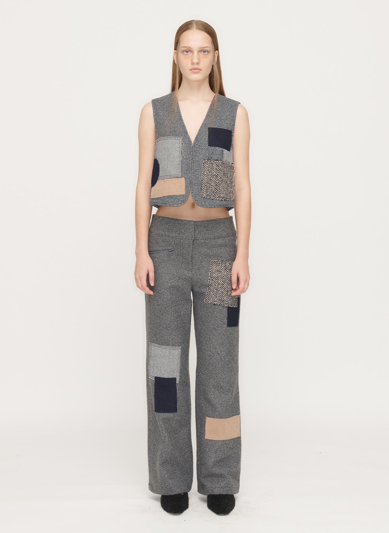 Raw-cut Patchwork Pants
