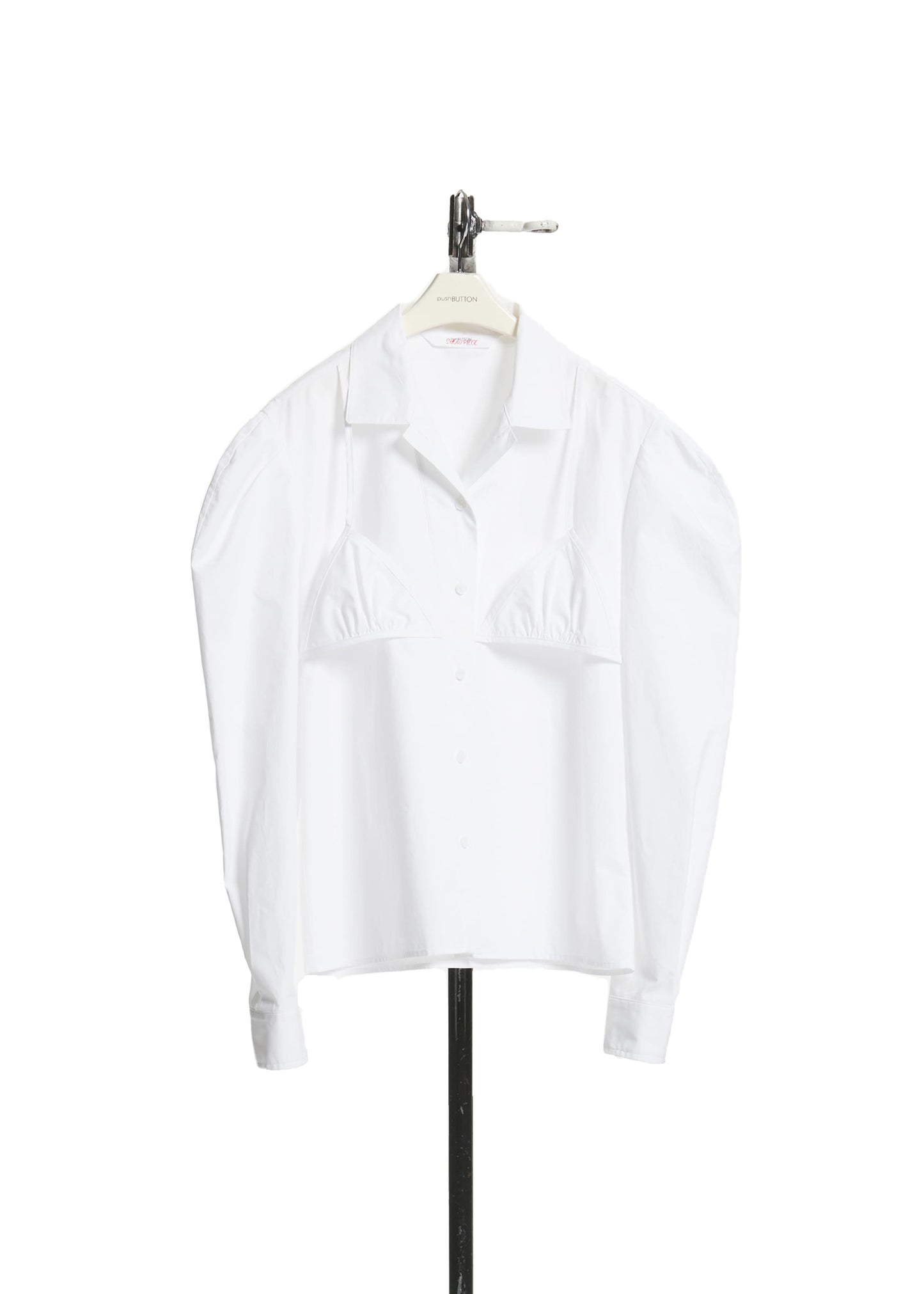 Puff-sleeved Bra Combi Shirt