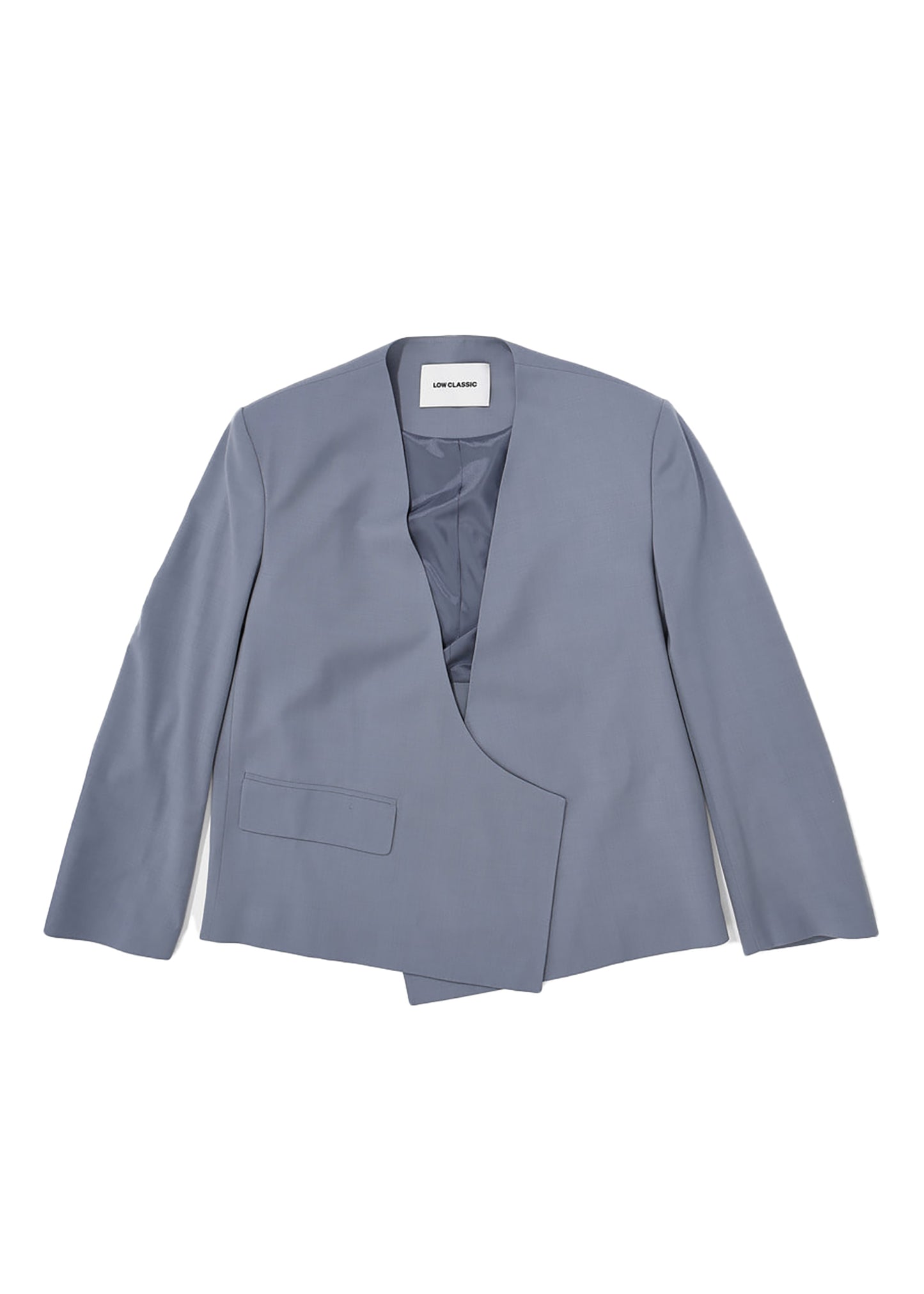 Sky Blue Curve Neck Blazer