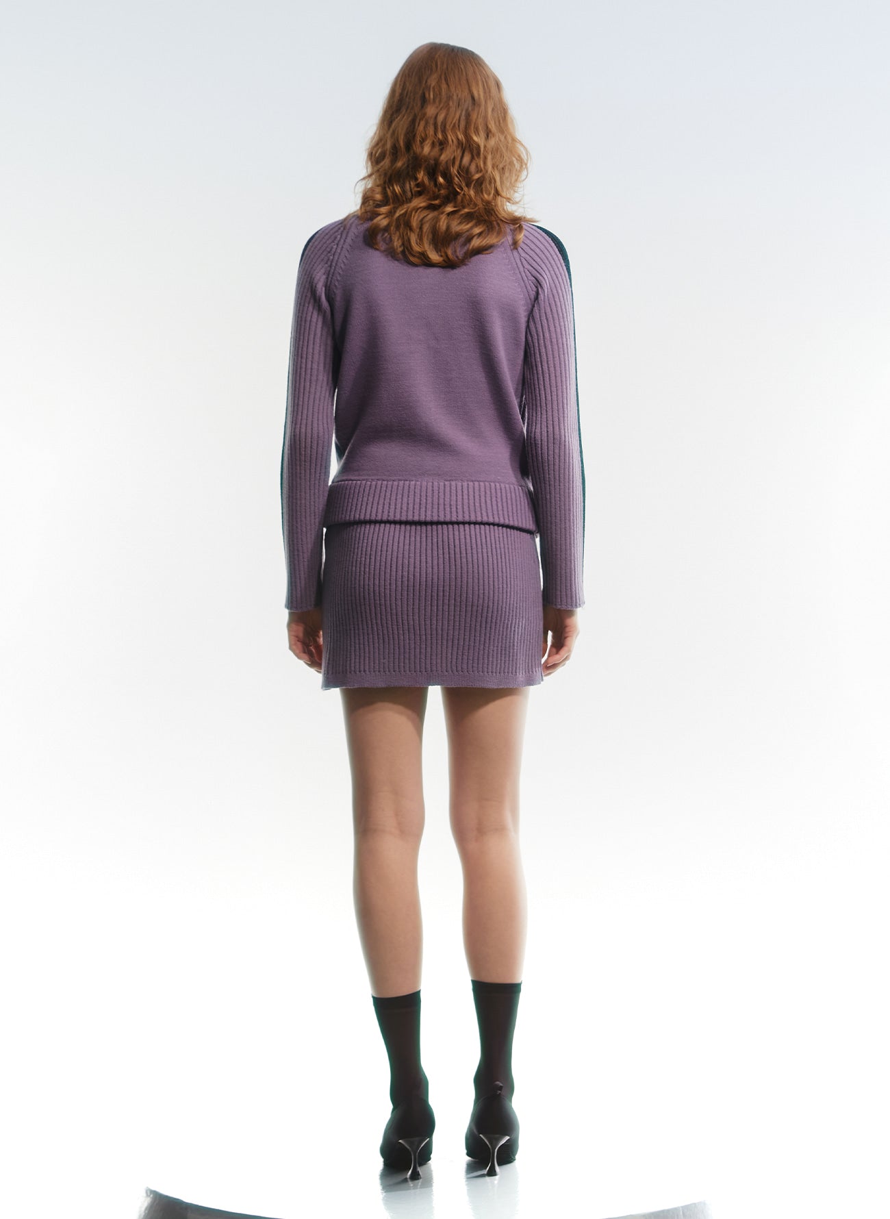 Slit Knit Mini Skirt