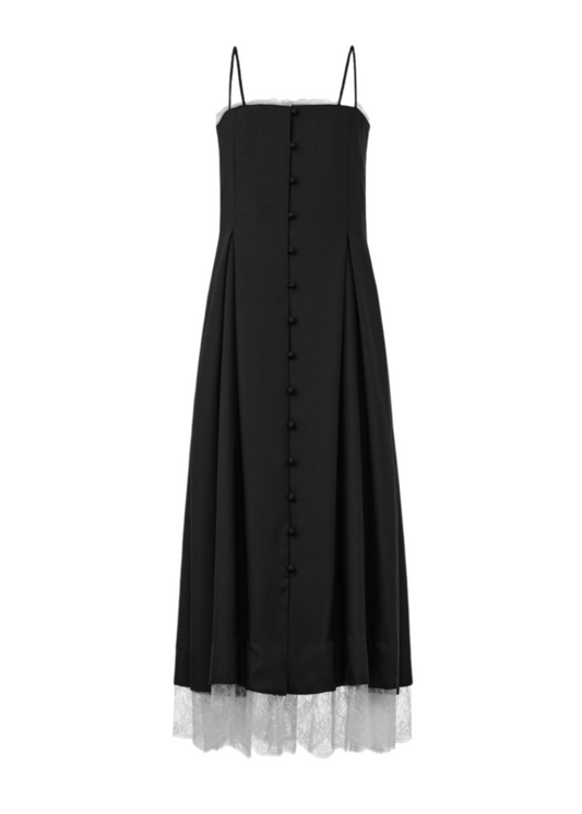 Lace-Trimmed Maxi Dress