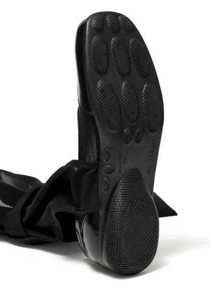 Mesh Ribbon Cut-out Boots