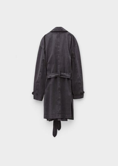 Pigment Washed Half Trench Coat