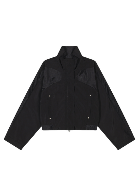 Contrast Zip-up Short Jacket