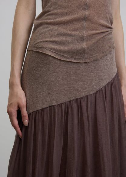 Silk Flared Midi Skirt