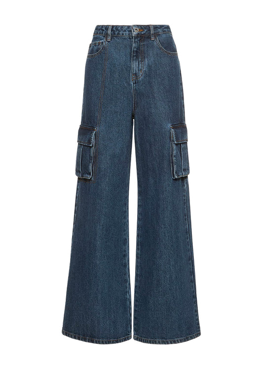 Denim Cargo Jeans
