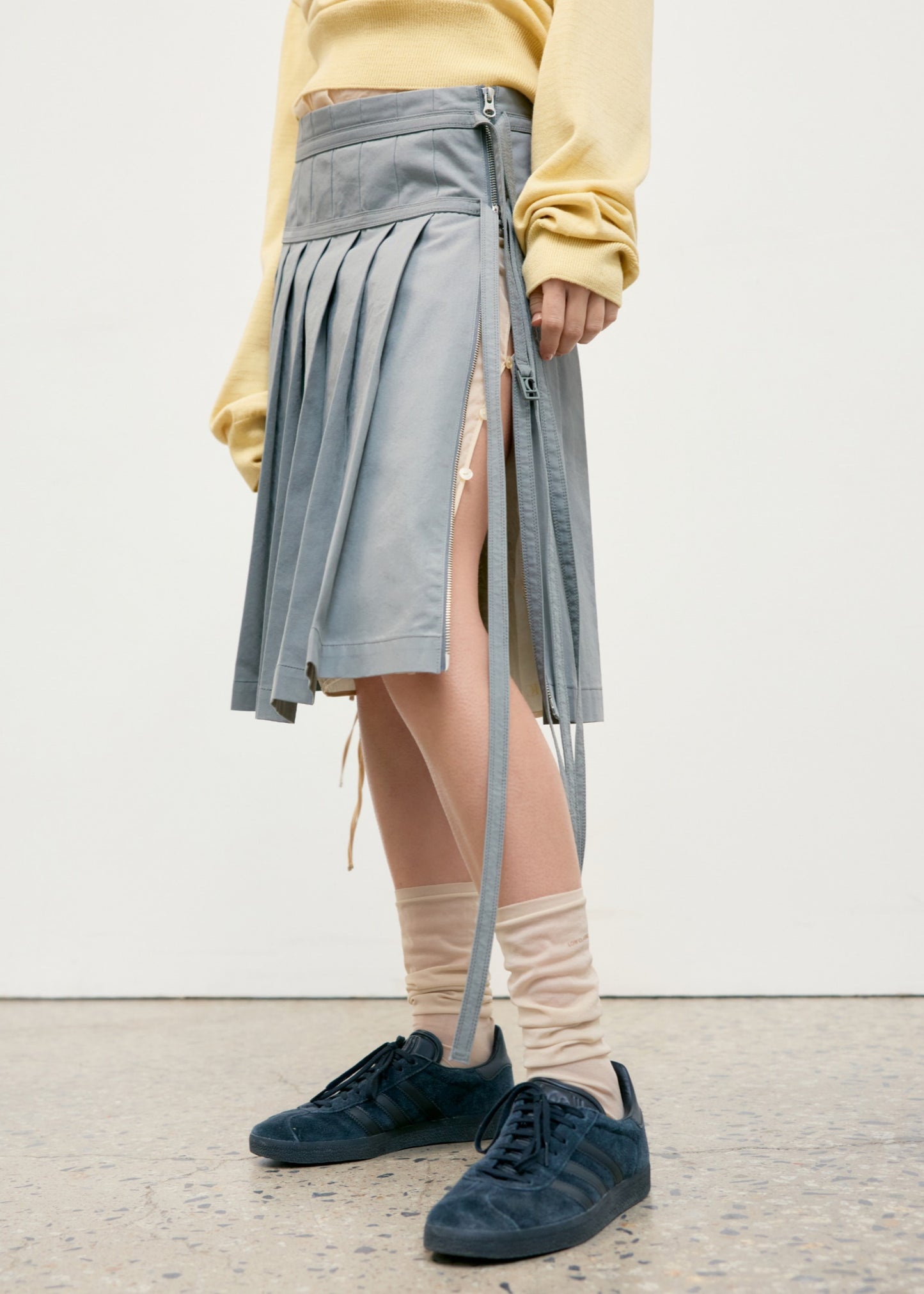 Pleated Zipper Skirt