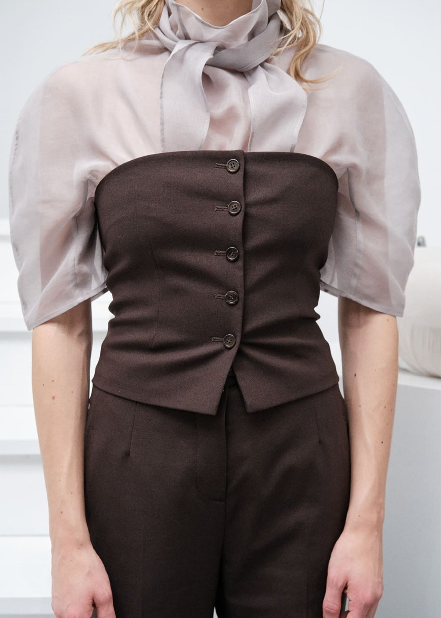 Knotted Collar Top
