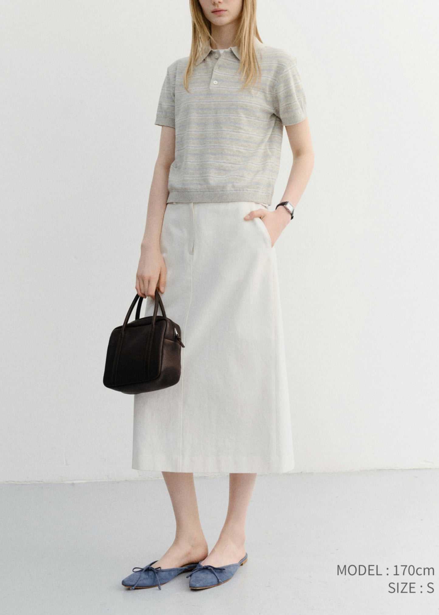 Linen Striped Polo Knit