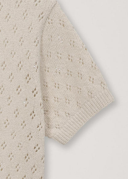 Crochet Crewneck Cardigan