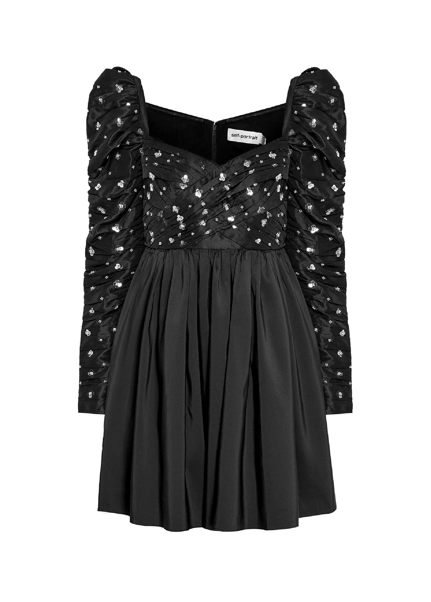 Cluster Sequin Taffeta Mini Dress