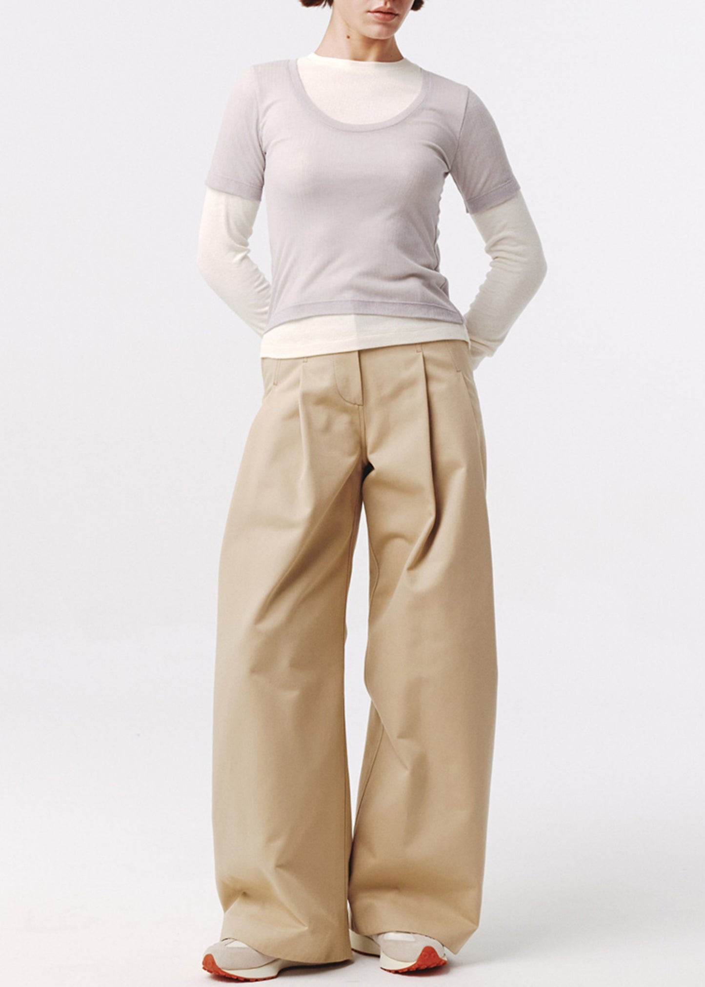 Curved Seam Wide Pants