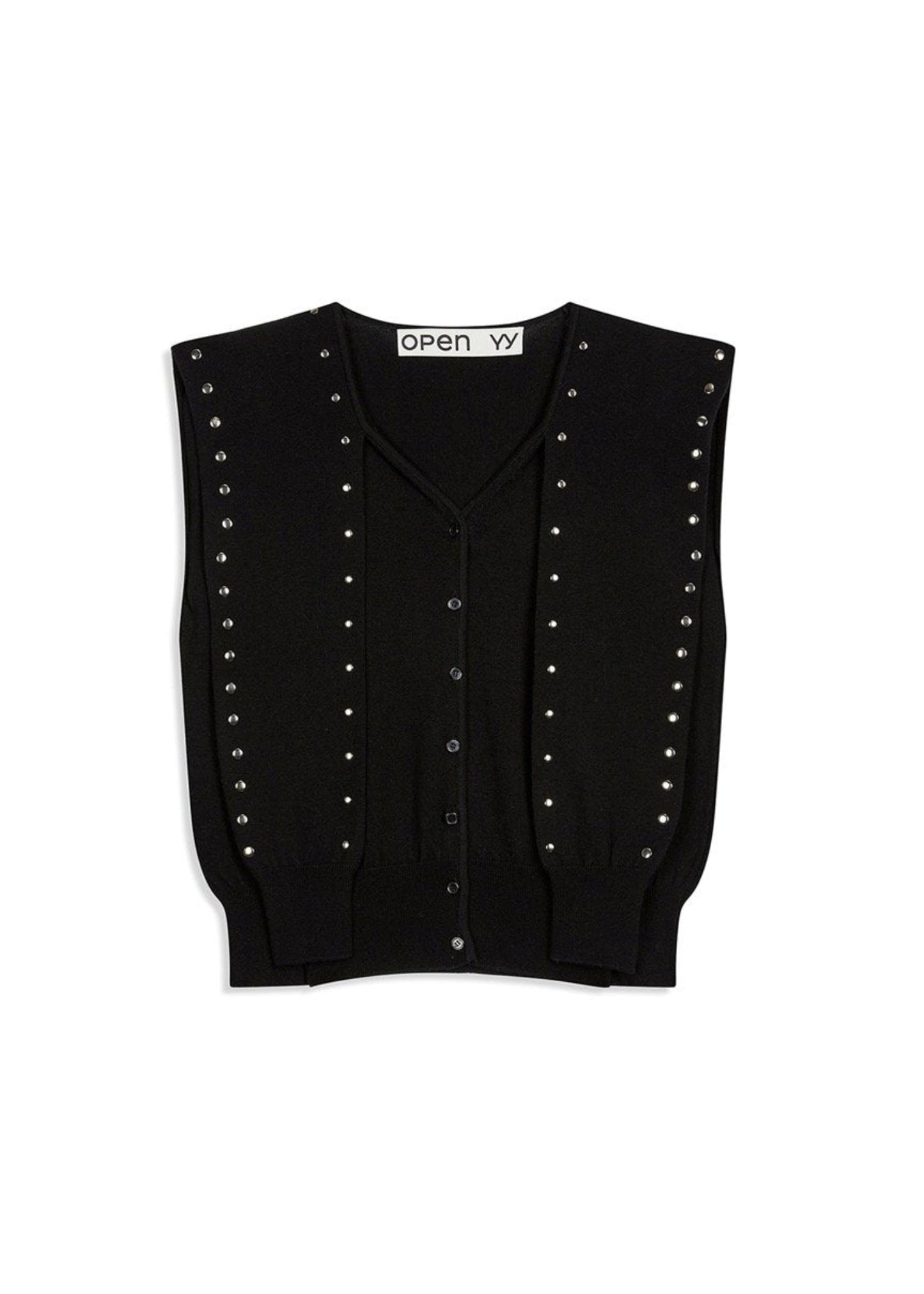 Stud Sleeve Layered Cardigan