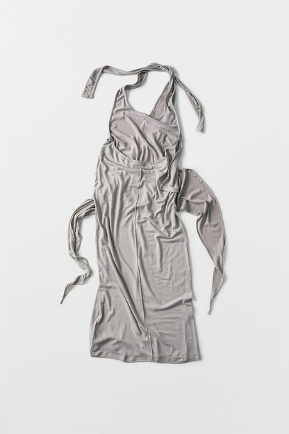 Halter Draped Wrap Dress