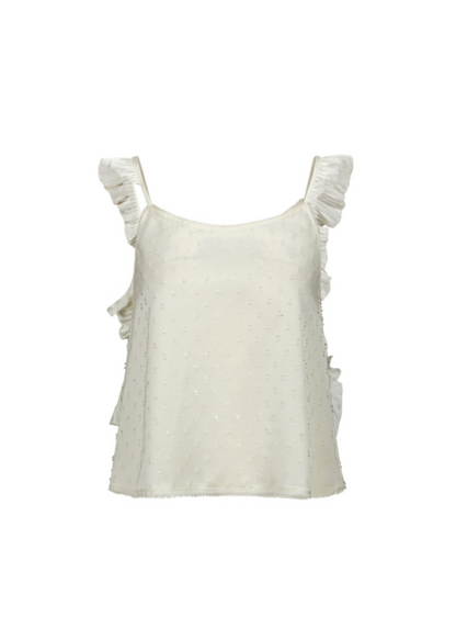 Textured Ruffle Strap Cami Top