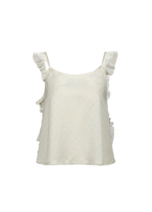 Textured Ruffle Strap Cami Top