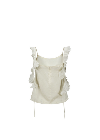 Textured Ruffle Strap Cami Top