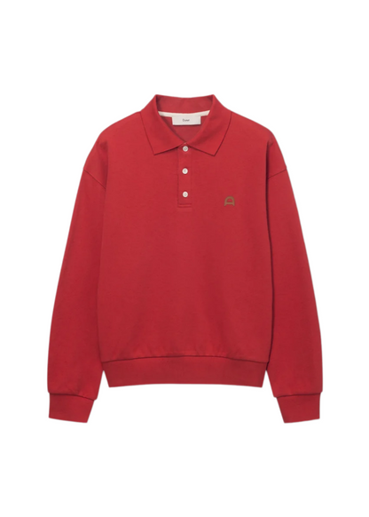 Leather Logo Collared T-shirt