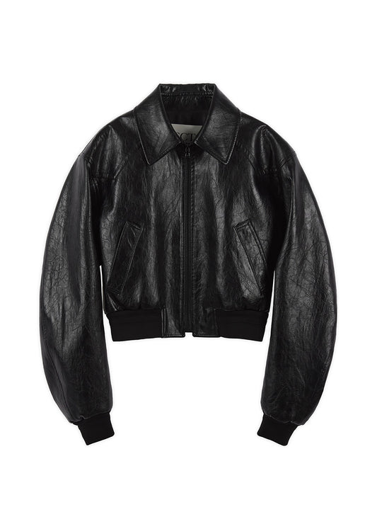 Lyon Faux Leather Crop Jumper