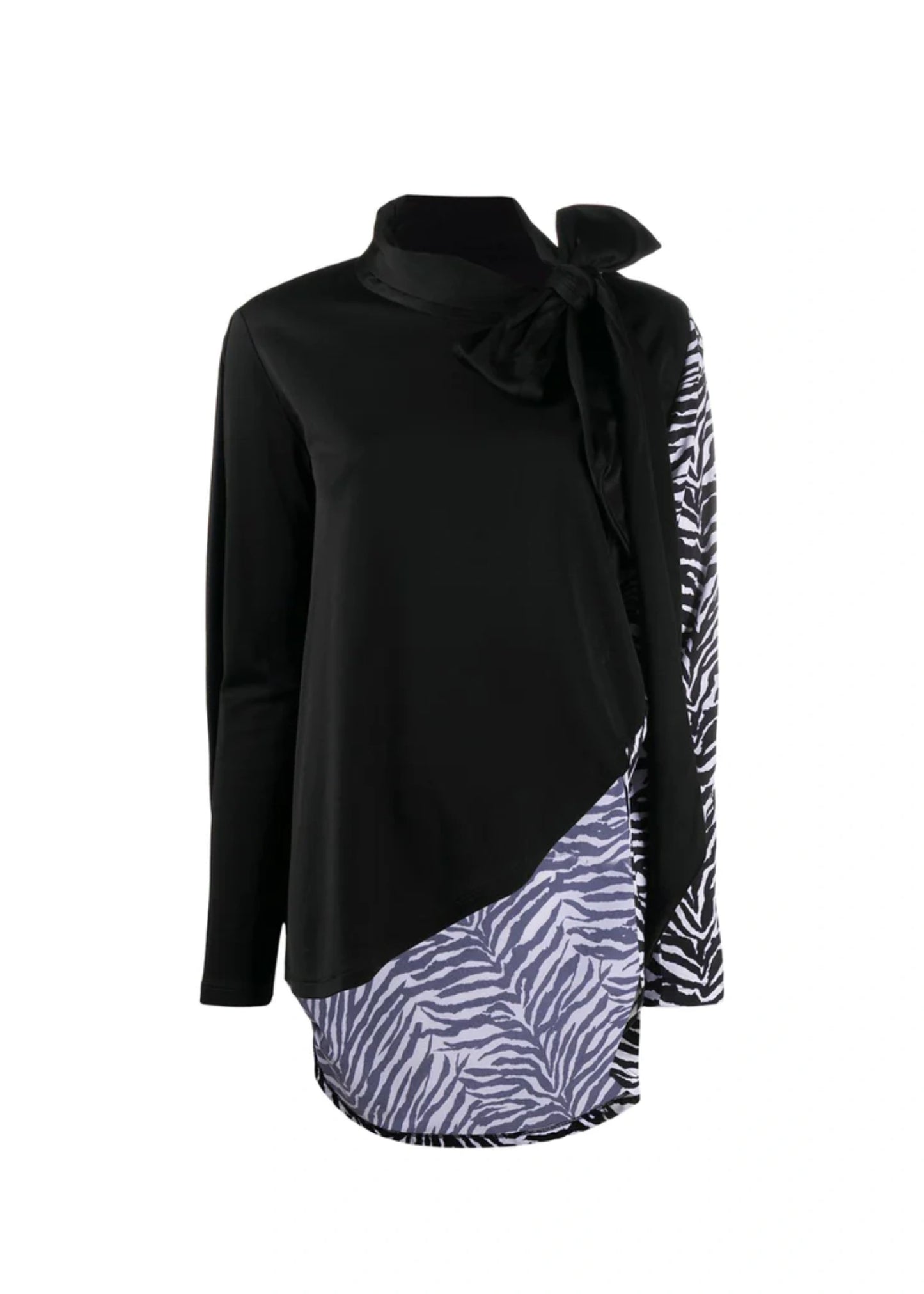 Black Zebra Satin Blouse