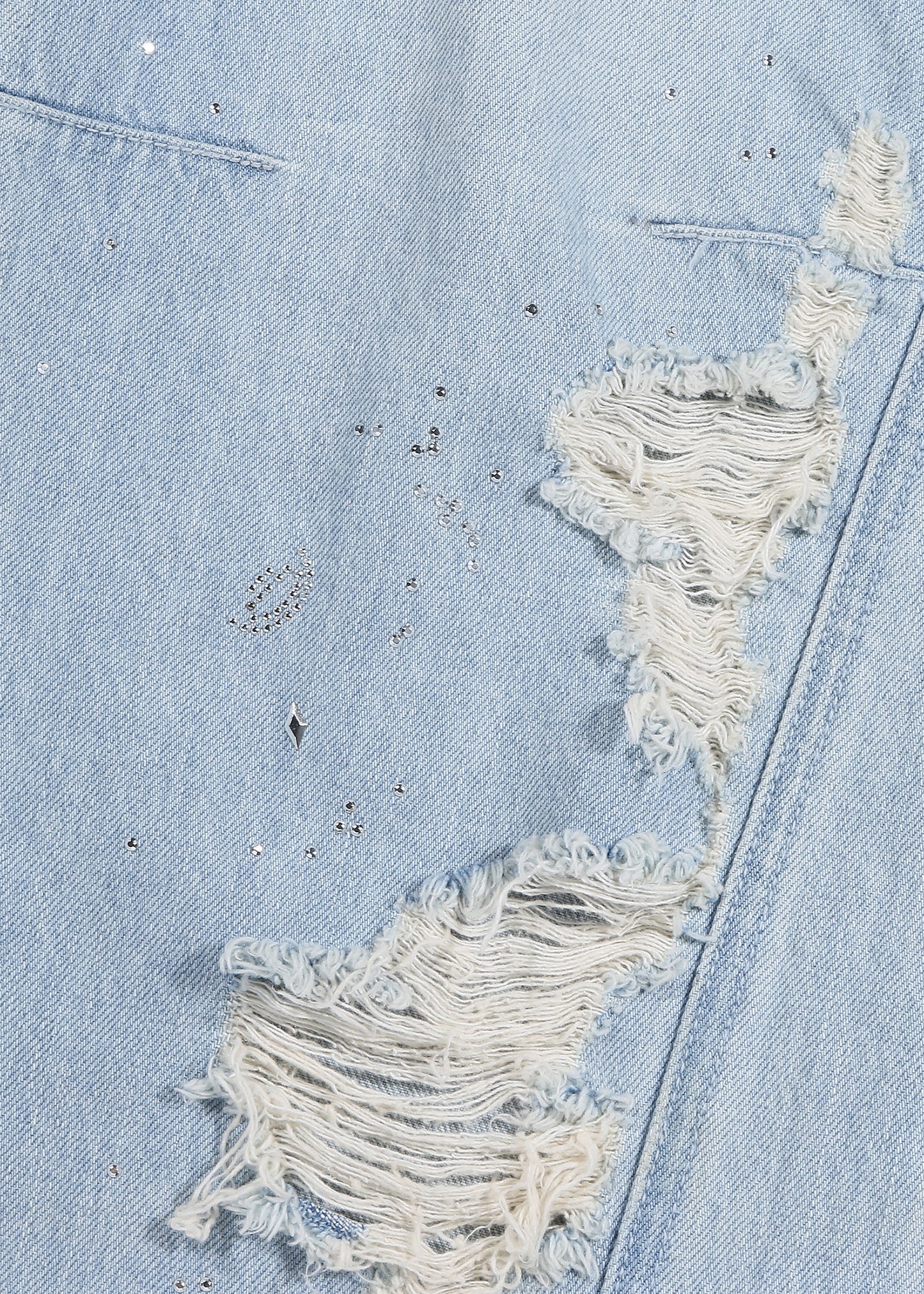 Crystal-embellished Ripped Jeans