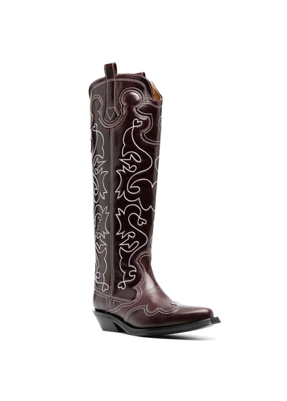 Western Knee High Embroidered Boot