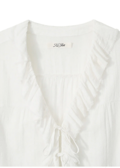 Cotton Ruffle Blouse