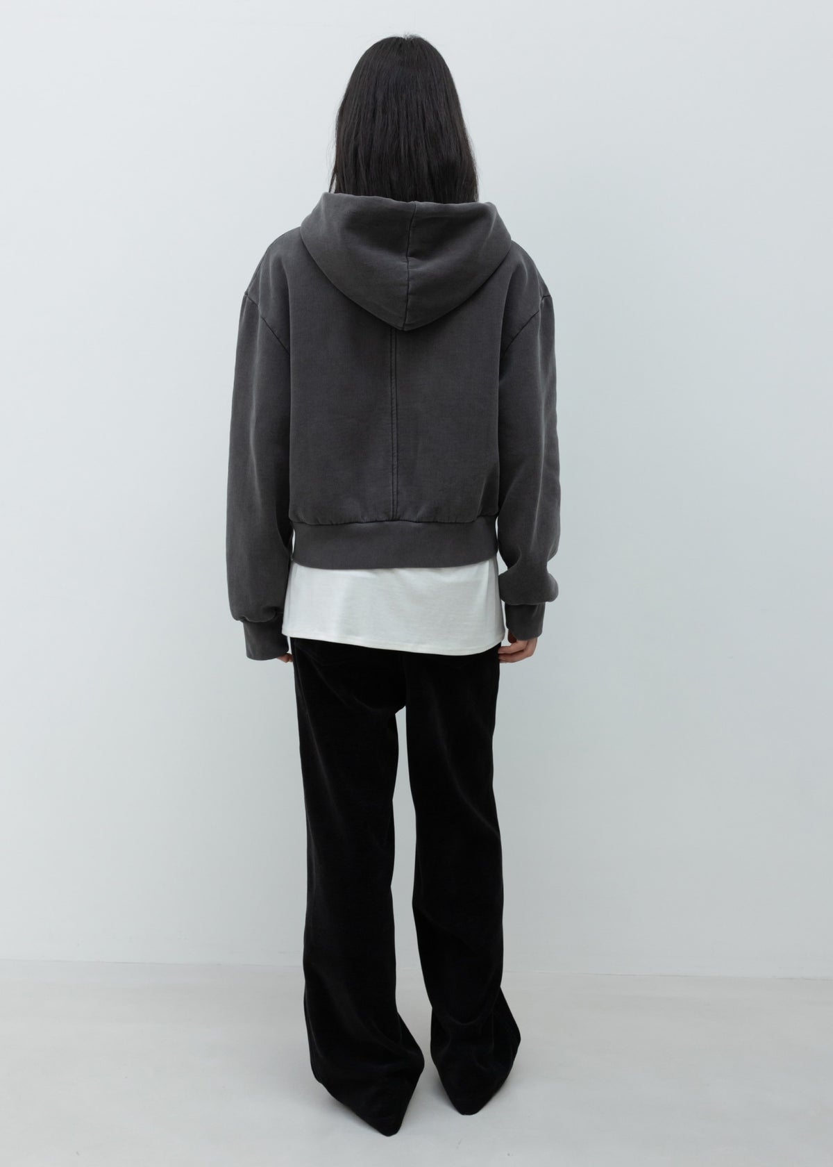 Washed Cotton Zip-Up Hoodie