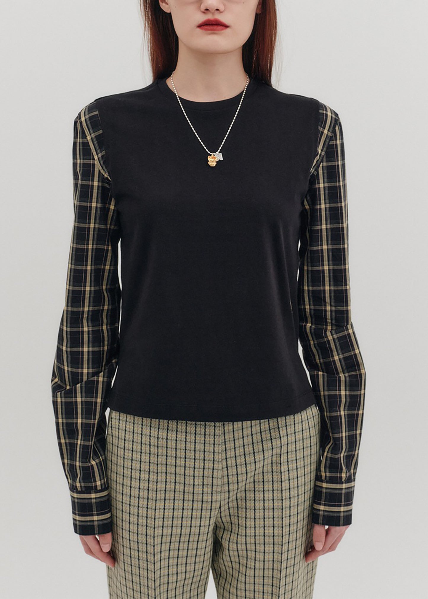 Contrast Long Sleeve Top