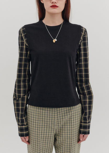 Contrast Long Sleeve Top