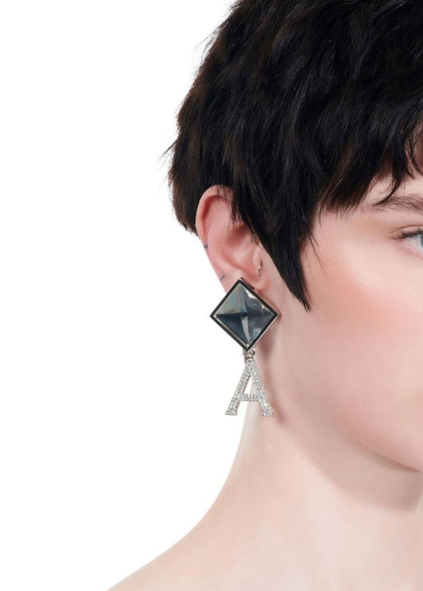 Crystal A Drop Earrings