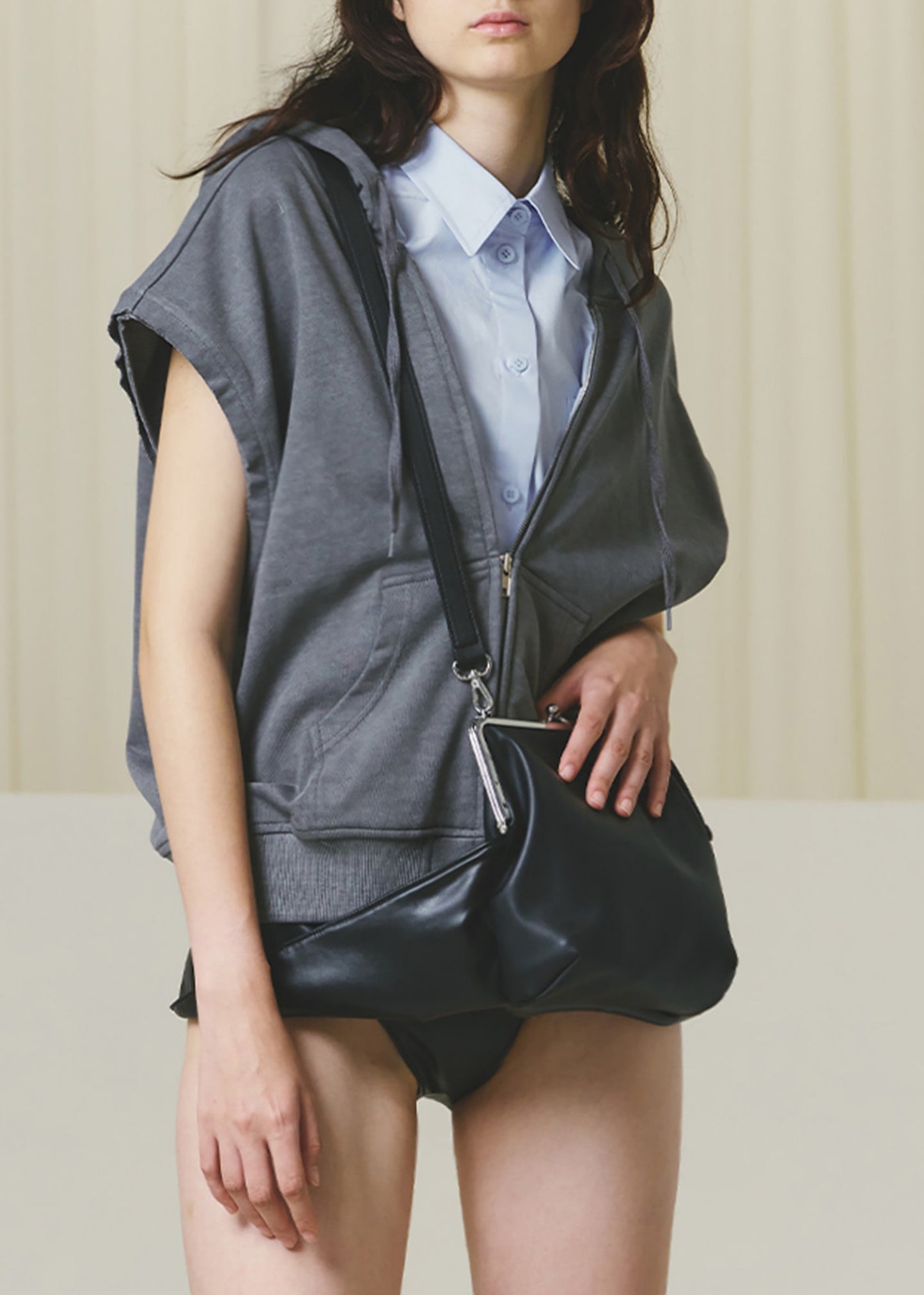 Shirt Layered Hoodie Sleevless Jumper