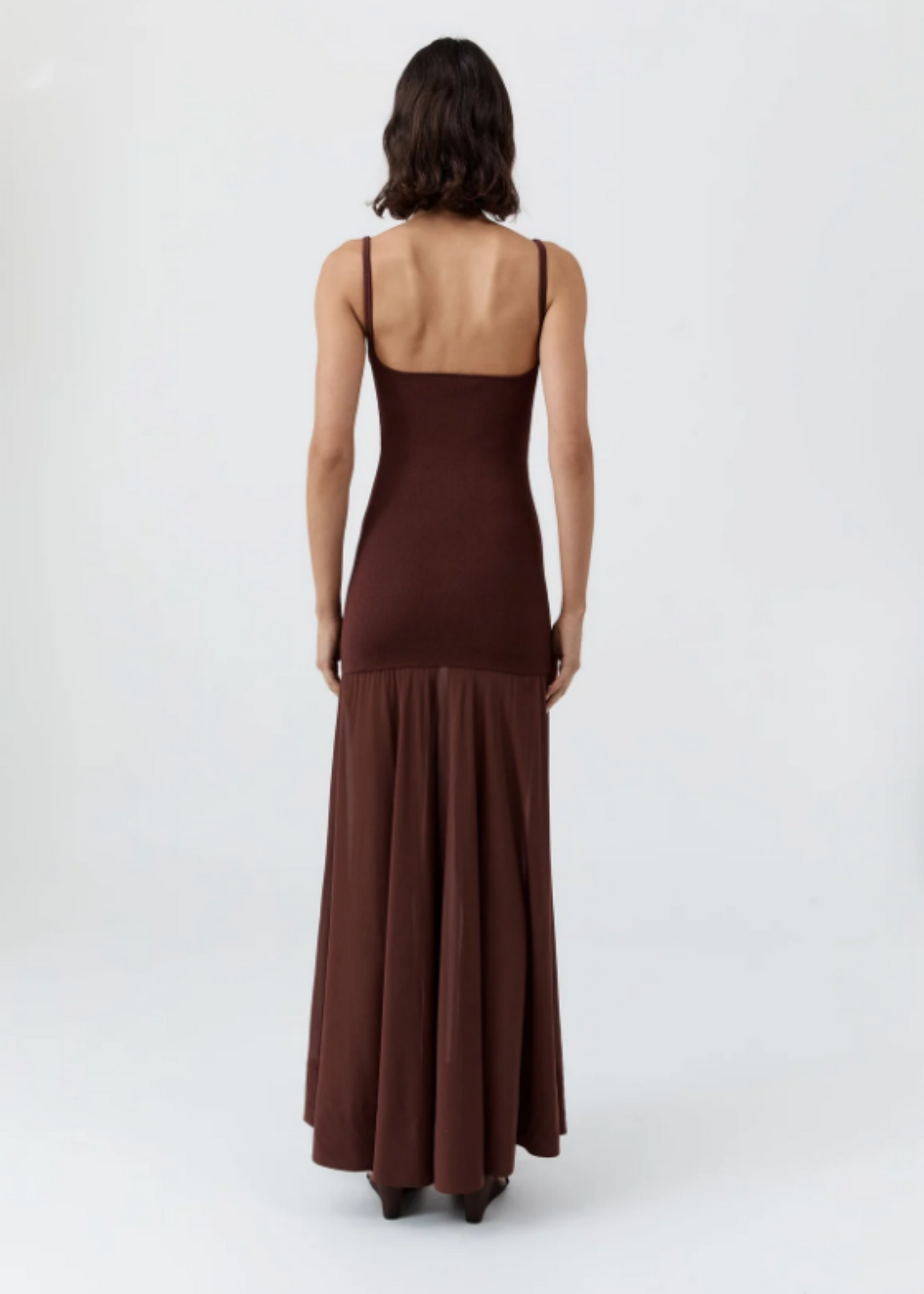 Sheer Silk Circle Hem Dress