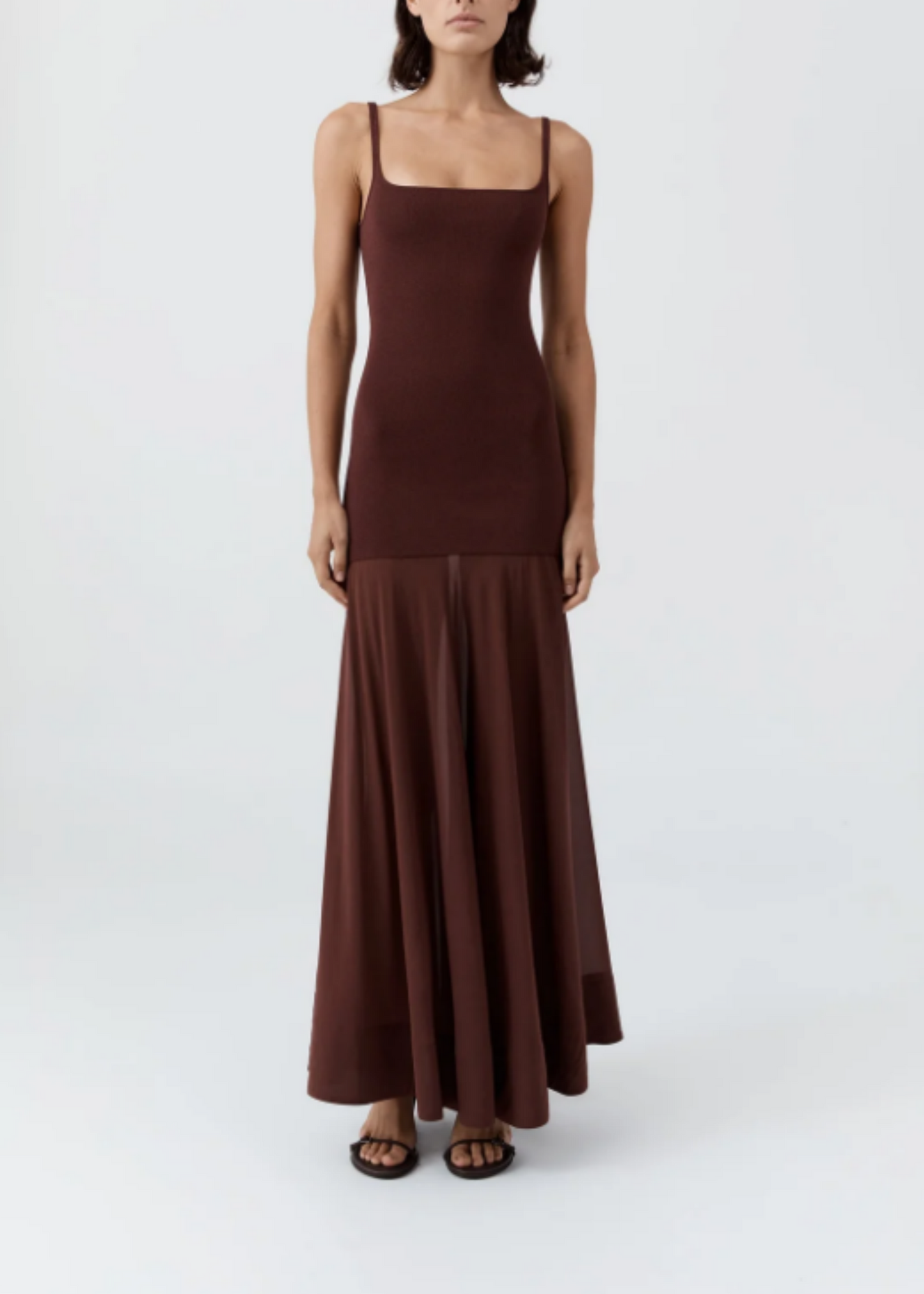 Sheer Silk Circle Hem Dress