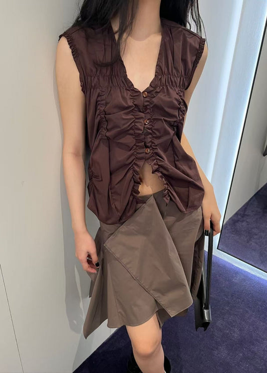 Wrinkle Sleeveless Shirt