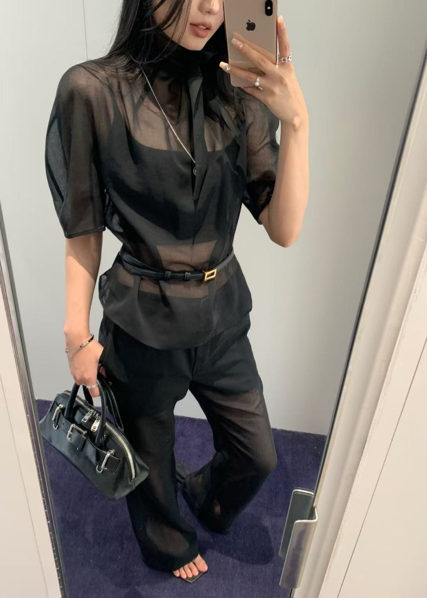 Knotted Collar Top
