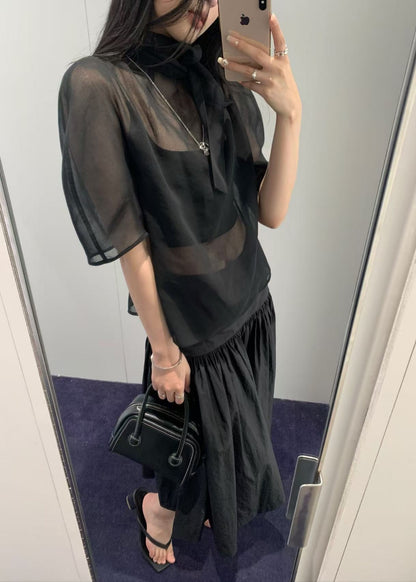 Knotted Collar Top