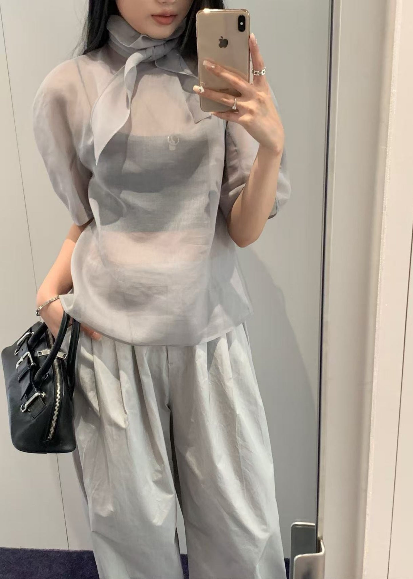 Knotted Collar Top