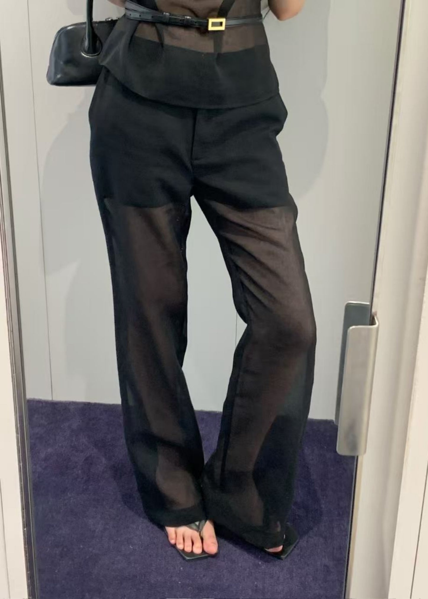 Sheer Straight Fit Pants