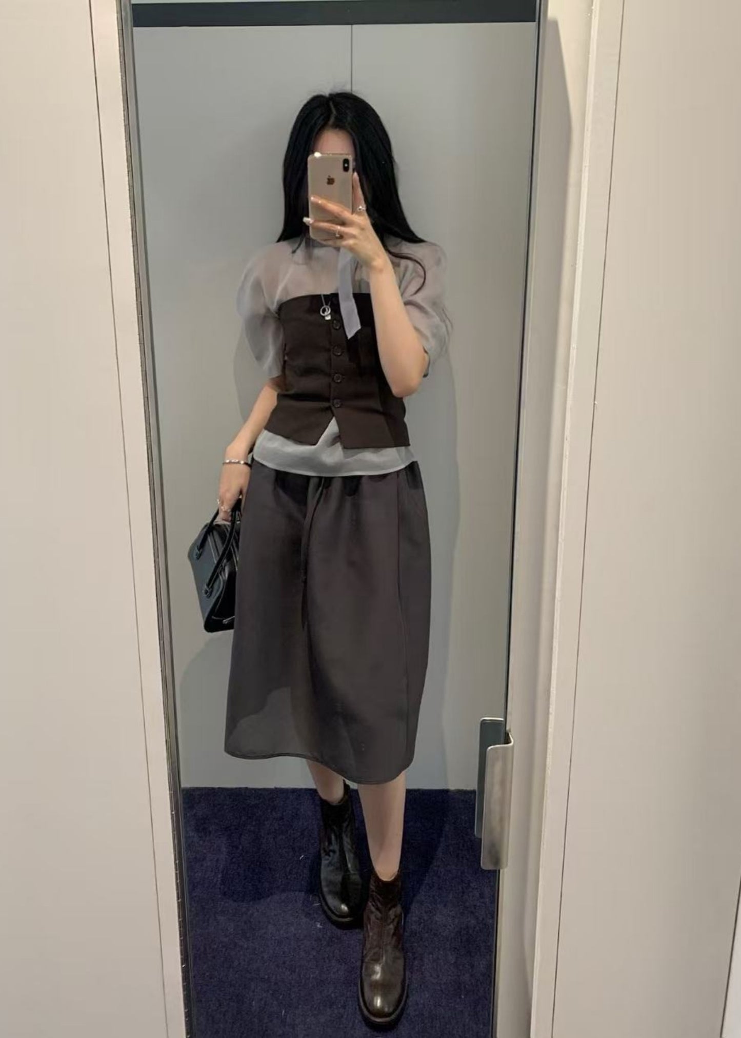 Shirring Organza Skirt