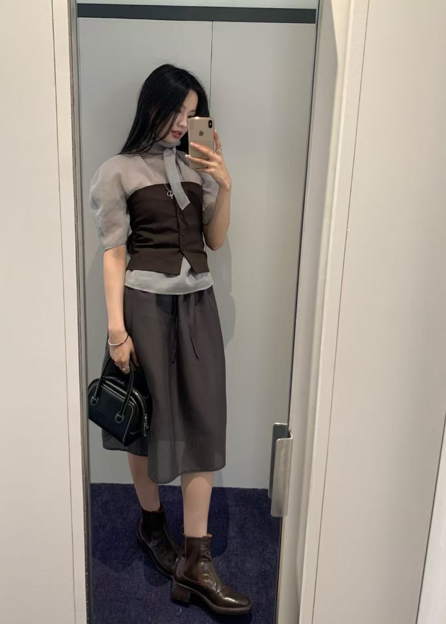 Shirring Organza Skirt