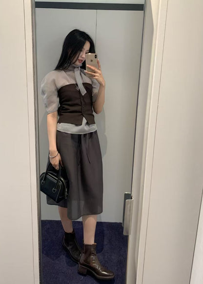Shirring Organza Skirt