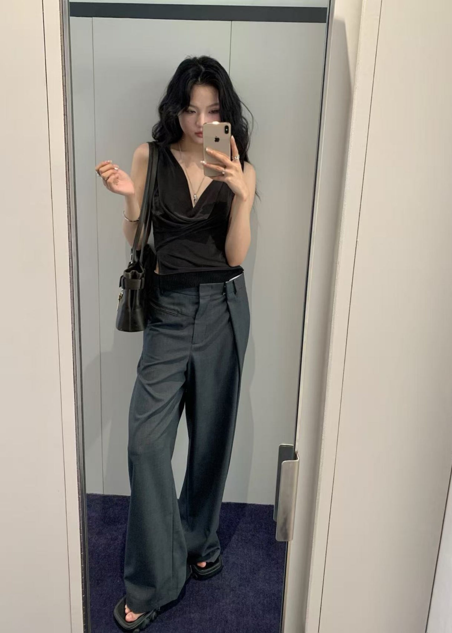 Wrap-over Waist Pants
