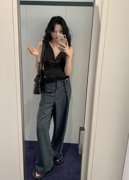 Wrap-over Waist Pants