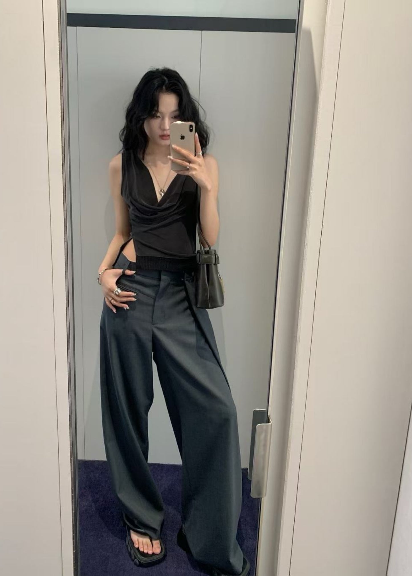 Wrap-over Waist Pants