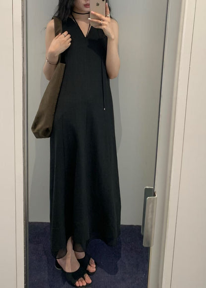 Linen Blended Sleeveless Maxi Dress
